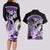 Purple Polynesian Couples Matching Long Sleeve Bodycon Dress and Hawaiian Shirt Hammerhead Shark Tattoo Royal Plumeria Gradient Vibes LT14 - Polynesian Pride