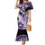 Purple Polynesian Family Matching Mermaid Dress and Hawaiian Shirt Hammerhead Shark Tattoo Royal Plumeria Gradient Vibes LT14 Mom's Dress Purple - Polynesian Pride