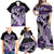 Purple Polynesian Family Matching Off Shoulder Maxi Dress and Hawaiian Shirt Hammerhead Shark Tattoo Royal Plumeria Gradient Vibes LT14 - Polynesian Pride