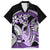 Purple Polynesian Family Matching Off Shoulder Maxi Dress and Hawaiian Shirt Hammerhead Shark Tattoo Royal Plumeria Gradient Vibes LT14 Dad's Shirt - Short Sleeve Purple - Polynesian Pride