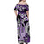 Purple Polynesian Family Matching Off Shoulder Maxi Dress and Hawaiian Shirt Hammerhead Shark Tattoo Royal Plumeria Gradient Vibes LT14 - Polynesian Pride