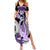 Purple Polynesian Family Matching Summer Maxi Dress and Hawaiian Shirt Hammerhead Shark Tattoo Royal Plumeria Gradient Vibes LT14 Mom's Dress Purple - Polynesian Pride