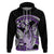 Purple Polynesian Hoodie Hammerhead Shark Tattoo Royal Plumeria Gradient Vibes LT14 Zip Hoodie Purple - Polynesian Pride