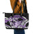 Purple Polynesian Leather Tote Bag Hammerhead Shark Tattoo Royal Plumeria Gradient Vibes LT14 - Polynesian Pride