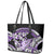 Purple Polynesian Leather Tote Bag Hammerhead Shark Tattoo Royal Plumeria Gradient Vibes LT14 - Polynesian Pride