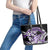 Purple Polynesian Leather Tote Bag Hammerhead Shark Tattoo Royal Plumeria Gradient Vibes LT14 - Polynesian Pride