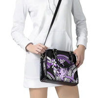 Purple Polynesian Shoulder Handbag Hammerhead Shark Tattoo Royal Plumeria Gradient Vibes LT14 - Polynesian Pride
