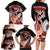 Red Polynesian Family Matching Long Sleeve Bodycon Dress and Hawaiian Shirt Hammerhead Shark Tattoo Royal Plumeria Gradient Vibes LT14 - Polynesian Pride