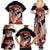 Red Polynesian Family Matching Summer Maxi Dress and Hawaiian Shirt Hammerhead Shark Tattoo Royal Plumeria Gradient Vibes LT14 - Polynesian Pride