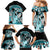 Turquoise Polynesian Hammerhead Shark Tattoo Family Matching Mermaid Dress and Hawaiian Shirt Royal Plumeria Gradient Vibes LT14 - Polynesian Pride