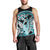 Turquoise Polynesian Hammerhead Shark Tattoo Men Tank Top Royal Plumeria Gradient Vibes LT14 - Polynesian Pride