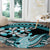 Turquoise Polynesian Hammerhead Shark Tattoo Round Carpet Royal Plumeria Gradient Vibes LT14 - Polynesian Pride