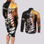 Custom New Zealand Silver Fern Rugby ANZAC Day Couples Matching Long Sleeve Bodycon Dress and Long Sleeve Button Shirt 2024 All Black Tiki Mascot LT14 - Polynesian Pride