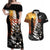 Custom New Zealand Silver Fern Rugby ANZAC Day Couples Matching Off Shoulder Maxi Dress and Hawaiian Shirt 2024 All Black Tiki Mascot LT14 Black - Polynesian Pride