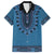 Blue African Dashiki With Fijian Tapa Pattern Family Matching Puletasi and Hawaiian Shirt