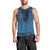 Blue African Dashiki With Fijian Tapa Pattern Men Tank Top