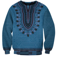 Blue African Dashiki With Fijian Tapa Pattern Sweatshirt LT14 Unisex Blue - Polynesian Pride