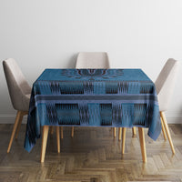 Blue African Dashiki With Fijian Tapa Pattern Tablecloth LT14 - Polynesian Pride