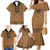 Brown African Dashiki With Fijian Tapa Pattern Family Matching Mermaid Dress and Hawaiian Shirt