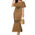 Brown African Dashiki With Fijian Tapa Pattern Family Matching Mermaid Dress and Hawaiian Shirt