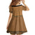 Brown African Dashiki With Fijian Tapa Pattern Family Matching Off Shoulder Maxi Dress and Hawaiian Shirt