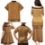 Brown African Dashiki With Fijian Tapa Pattern Family Matching Puletasi and Hawaiian Shirt