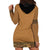 Brown African Dashiki With Fijian Tapa Pattern Hoodie Dress