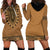 Brown African Dashiki With Fijian Tapa Pattern Hoodie Dress