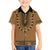 Brown African Dashiki With Fijian Tapa Pattern Kid Hawaiian Shirt