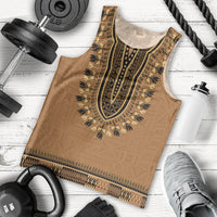 Brown African Dashiki With Fijian Tapa Pattern Men Tank Top LT14 - Polynesian Pride