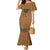 Brown African Dashiki With Fijian Tapa Pattern Mermaid Dress