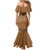 Brown African Dashiki With Fijian Tapa Pattern Mermaid Dress