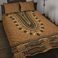 Brown African Dashiki With Fijian Tapa Pattern Quilt Bed Set LT14 Brown - Polynesian Pride