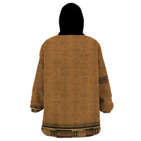 Brown African Dashiki With Fijian Tapa Pattern Wearable Blanket Hoodie LT14 - Polynesian Pride
