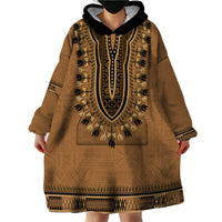 Brown African Dashiki With Fijian Tapa Pattern Wearable Blanket Hoodie LT14 - Polynesian Pride