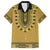 Gold African Dashiki With Fijian Tapa Pattern Family Matching Off Shoulder Maxi Dress and Hawaiian Shirt