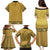 Gold African Dashiki With Fijian Tapa Pattern Family Matching Puletasi and Hawaiian Shirt