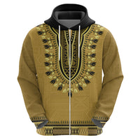 Gold African Dashiki With Fijian Tapa Pattern Hoodie LT14 - Polynesian Pride