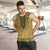 Gold African Dashiki With Fijian Tapa Pattern Men Tank Top