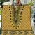 Gold African Dashiki With Fijian Tapa Pattern Quilt