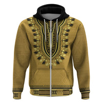 Gold African Dashiki With Fijian Tapa Pattern Zip Hoodie LT14 Zip Hoodie Gold - Polynesian Pride