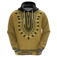 Gold African Dashiki With Fijian Tapa Pattern Zip Hoodie LT14 - Polynesian Pride
