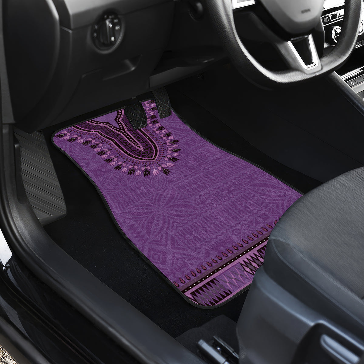 Purple African Dashiki With Fijian Tapa Pattern Car Mats LT14 - Polynesian Pride