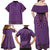 Purple African Dashiki With Fijian Tapa Pattern Family Matching Off Shoulder Maxi Dress and Hawaiian Shirt