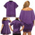 Purple African Dashiki With Fijian Tapa Pattern Family Matching Off Shoulder Short Dress and Hawaiian Shirt