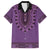 Purple African Dashiki With Fijian Tapa Pattern Family Matching Off Shoulder Short Dress and Hawaiian Shirt