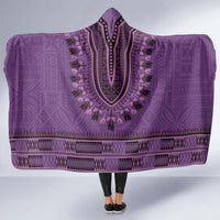 Purple African Dashiki With Fijian Tapa Pattern Hooded Blanket LT14 - Polynesian Pride