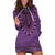 Purple African Dashiki With Fijian Tapa Pattern Hoodie Dress