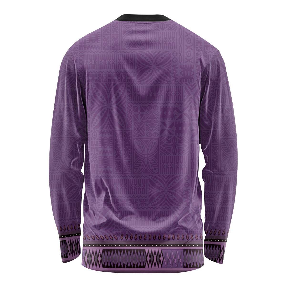 Purple African Dashiki With Fijian Tapa Pattern Long Sleeve Shirt LT14 - Polynesian Pride