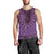 Purple African Dashiki With Fijian Tapa Pattern Men Tank Top